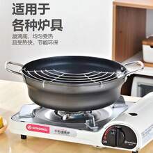 ステンレス製フライパン キッチン用調理器具 ノンスティック 天ぷら用 日本式フライヤー フィルター付き 多機能対応 - 黒のノンスティックオーバーレイ - チェックする 3