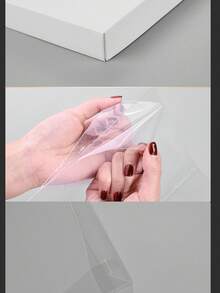 1pc Transparent Cake Box With Random Printed Ribbon - Made Of PET Material, Square/Rectangular Design, Reusable Cake, Pastry, Chocolate, Cookie, Pie Gift Packaging Suitable For Birthday, Wedding, Valentine's Day, Mother's Day, Easter And Other Occasions, Can Also Be Used As A Gift Box - Clear - View 7