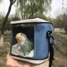1pc Small Parrot Portable Pet Bird Carrier Bag - Durable Material, Available In Transparent Blue Or Pink, With Zipper And Handle, Ideal For Outdoor Training And Travel, Parrot Accessories - Multicolor - View 6