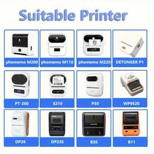 4 Rolls White Self-Adhesive Label Sheets - Compatible With M110S/M200/M110/M220/M120/P50 Portable Printers, Multi-Size (30x20mm/40x30mm/50x80mm) For Address Labels, DIY, Gift Wrapping, Bottles, For Home & Office - Multicolor - View 7