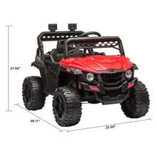 UTV para niños de 12 V con Control Remoto para Padres, suspensión de Resorte, Luces LED, Puerto AUX, música, vehículos eléctricos para niños, Color Rojo - Tipo de Enchufe B USA (110-127V) - Ver 2