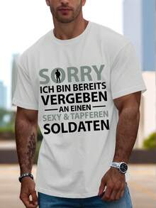 Camiseta de Verano de Manga Corta Humorística para Hombres en Estilo Alemán - Blanco - Ver 1