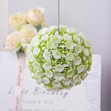 Artificial Grass Ball, Pink And White Floral Decorative Ball, Wedding Decor, PE Material, Easy To Assemble And Maintain, Outdoor Party Events, Birthday Party Decorations, Home Decor, Hotel Restaurant Living Room Bedroom Banquet Kitchen Garden Decorations, Valentine's Day Decorations, Spring And Summer Decorations - Multicolor - View 13