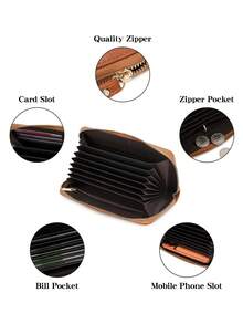 Nouveau portefeuille long pour femme, multi-fentes pour cartes, porte-monnaie rétro multifonctionnel grande capacité, sac embrayage pour femmes, porte-monnaie, portefeuille long, porte-poignet, porte-monnaie avec cordon - Multicolore - Voir 13
