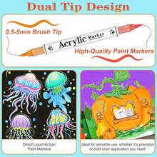 168 Colors Acrylic Paint Pens Marker, 84Pcs, Dual Tips Dual Color Acrylic Paint Pen Markers With Brush Tip, Premium Paint Markers For Rock Painting,Wood,Fabric,Glass,Canvas,Stone,DIY - Sets - View 7