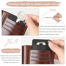 Card-Shaped Key Holder Can Be Placed In Wallet For Spare Key Storage With Key Chain For Women Mini Wallet Small Wallet Wallet Keychain Cute Stuff Money Wallet Purse Wallet Mothers Day Gift Cruise Essential - Multicolor - View 3