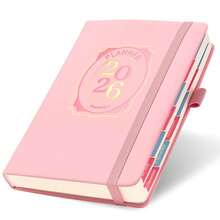 52 Weeks Weekly Planner Undated Spiral Agenda A5 Notebook Daily Student Schedules Journal Stationery Office School Supplies (Pink),School Supplies,Back To School