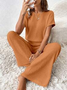 2-Piece Set For Women - Coffee Brown - View 2