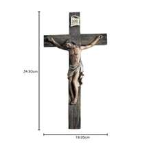Polly House 14 Inch Jesus Nailed On The Cross Resin Stone Wall Cross Crucifix - como en la foto - Ver 5