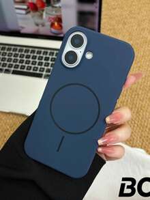 适用于 16 Pro Max 的液态硅胶磁吸保护壳 - 深藍色 - 查看 4