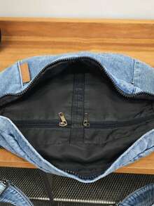 Women Fashion Solid Color Versatile Casual Fanny Pack.Unisex Denim Chest Bag - Large Capacity Biker Sling Pack For Men & Women, Women Fashion Solid Color Versatile Casual Fanny Pack.Adjustable Strap For Crossbody & Waist Carry, Versatile Canvas Fanny Pack For Students, Commute, Cycling, Travel & Outdoor Sports, Rugged Yet Stylish Jeans Material[Denim Chest Bag, Unisex Sling Pack, Large Capacity Fanny Pack, Biker Crossbody Bag, Adjustable Waist Pack, Student Fanny Pack, Commute Sling Bag, Cycling Bag, Outdoor Sports Waist Pack, Canvas Chest Bag, Men's Denim Bag, Women's Crossbody Purse, Unisex Jeans Bag, Travel Fanny Pack, Hands-Free Bag, Streetwear Sling, Durable Canvas Bag, Everyday Carry Bag, Versatile Waist Pack] - Màu xanh nhạt - Xem 8