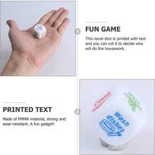 1个亚克力家务骰子 - 互动式家庭游戏，适用于家务、聚会和生日庆祝活动，彩色标签（闲置、洗衣、洗碗、烹饪、扫地、购物），互动式家务分配游戏 | 趣味任务分配器 | 清晰易读