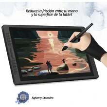 Guante de Dibujo de 2 Dedos para Tableta Gráfica y Dibujo Tradicional. Guante de Artista para Dibujantes Digitales. Disponible en Talla CH (Negro),37057716 - Beis - Ver 6