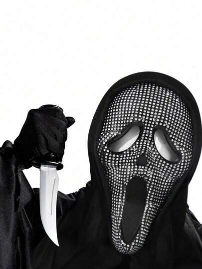 1 Stück 50*18cm Strass Schrei Maske, Kostümparty Accessoire