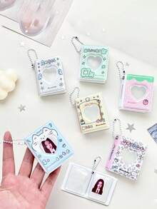 1pc Valentine's Day Heart-Shaped 1-Inch Photo Album, ID Photo Album Pendant, Sticker Album, Card Holder - Multicolor - View 8