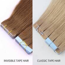 Invisible Tape In Hair Extensions Human Hair Straight 100% Real Human Hair Tape INS Bundles Seamless Skin Weft Black Remy Hair - Multicolor - View 6