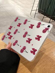 情人节可爱樱桃蝴蝶结图案透明平板电脑保护套，防震美观，兼容 iPad 第 11 代、iPad 第 10 代、iPad A16 保护套及配件 - 無色 - 查看 4