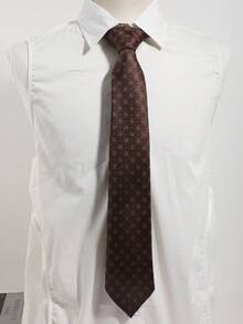 1pc Retro Fashion Casual Plaid Pattern Necktie, Suitable For 1980s Style Outfit - Type a - View 6