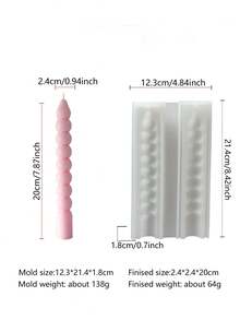 1 khuôn silicon làm nến 3D sọc mỏng - Đa năng, thích hợp cho nhựa epoxy/thạch cao, trang trí nhà cửa mùa xuân/đám cưới/ngày lễ tình nhân/các dịp lễ khác. - trắng - Xem 13