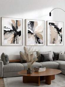 3 pezzi di quadri astratti moderni con blocchi di colore, linee, fiori, arte europea minimalista, cartellone di pittura ad olio raffinata, decorazione da parete per camera da letto, soggiorno, sala da pranzo, cucina, studio, corridoio, dormitorio, regalo ideale per amici, opere d'arte da parete, decorazione per la casa, decorazione per stanza, pittura su tela, cartellone, cornice opzionale - Multicolore - Visualizzare 5