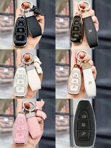 [Gold Rim-Silver Rim] 1pc Soft TPU Car Key Fob Cover, Suitable For Mondeo, Kuga, Stline, MK3 And Other Models, 3-Button Car Key Remote Control Shell, Durable And Soft TPU Protection, Ideal Gift - D - Single Bag (excluding Key Ring) - View 14