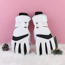 1 para profesjonalnych rękawic narciarskich, unisex, zimowe, grube, ciepłe, wiatroszczelne, wodoodporne, do jazdy na rowerze z ekranem dotykowym - Wielokolorowe - Zobacz 6