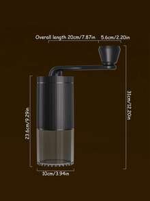 1pc Portable Manual Coffee Bean Grinder With Transparent View, Large Capacity Hopper, Home/Dorm Hand Crank Coffee Maker - Multicolor - View 2