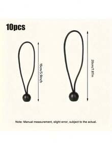 10个装户外露营遮阳篷帐篷固定储物弹力绳塑料球弹力绳捆绑弹力球绳 - 黑色 - 查看 2