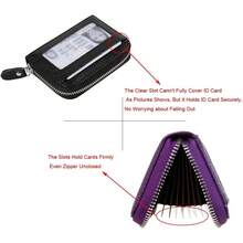 Portatarjetas de piel con bloqueo RFID de 12 ranuras para mujer, Café, Una talla, Cartera Rfid - Naranja - Ver 6