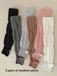 1/2/3/6 Đôi tất giữ ấm chân bằng lông cừu giả chồn cho nữ, chất liệu mềm mại, đa năng, thích hợp cho mùa thu/đông. - Nhiều màu - Xem 19