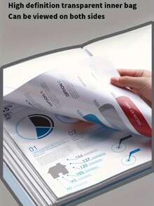 60 Pockets A4 File Folder, Suitable For A4 Size Documents, Made Of PP Material, High Transparency And Waterproof, Convenient For Storage And Organization - Black - View 7