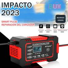 Cargador De Baterias Intelligente Para Auto, Moto 110V, Para AutomóVil Y Motocicleta, Cargador De BateríAs De ReparacióN Por Pulsos, Pantalla Digital LED Intelligente, Cargador De Coche Inteligente, BateríA De Coche, Mantenedor De BateríA, Cargador De BateríA De Plomo-áCido Con Pantalla LED,  Cargador De BateríA Intelligente, Para BateríAs De Plomo-áCido,Para AutomóViles, Camiones Y Motocicletas (Rojo, Amarillo, Azul, Verde) - Rojo - Ver 5