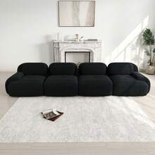 Sofas & Couches - Black + Corduroy + 4 Seat - View 2