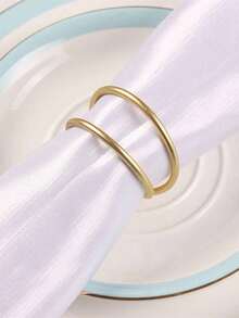 1/6/12/24 Stück Set mit goldenen runden Serviettenringen, minimalistischer Metall Doppelring Serviettenhalter, unisex, wiederverwendbar, geeignet für Familienfeiern, Bankette, minimalistische Serviettenhalter, praktische Platzierung, Party- und Festtagsartikel, Weihnachtstischdekoration, Festtagsgeschenk. Möbelbeschläge, Valentinstag Dekorationen.