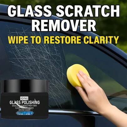 Glass Polishing Wax - Professional Car Windshield Scratch Remover, Mirror Clarity Restoration Agent