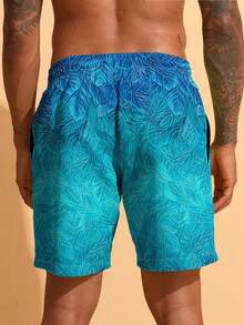 Men's Summer 3D Plant Printed Beach Shorts - Quick Drying - Multicolor - View 2