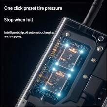 Pulsovital Compresor de Aire Portátil Inalámbrico 150 PSI | Inflador Rápido 4x + Pantalla Digital | Luz LED Emergencia | Batería Recargable | Ideal para Coches, Motos, Bicicletas y Balones | Diseño Compacto y Ligero - Negro - Ver 11