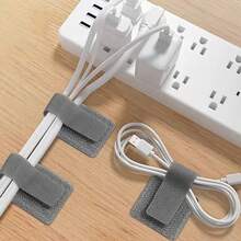 Reusable Cable Organizer Straps, Household Wire Management Hook And Loop Ties - Black - View 6