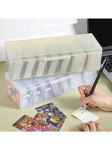 Large Capacity Transparent Card Storage Box, Card Organizer Box, Dust-Proof Sorting Collection Box - Multicolor - View 2