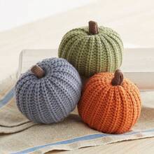 Knit Pumpkins Set Of 5, Fall Favorite, Gifts Women, Autumn Bowl Fillers Fall Farmhouse Tier Tray Decor, Decorative Pumpkins Friend Autumn Set - Bộ 12 món đan móc nhỏ nhiều màu sắc - Xem 8