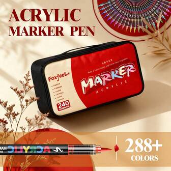 1pc 168/120/72/60/48/36/24/12 Colors Acrylic Marker Pens, Opaque, Waterproof, Blendable, For DIY Graffiti, Painting, Art, School Supplies