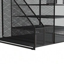 LIVINGANDHOME Living And Home High Strength 5-Layer Desk Organiser Vertical File Rack For A4 Documents And Office Notebooks - Black 30.5cm W X 28cm D X 35cm H - View 11