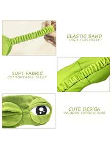 3D Sad Frog Natural Sleep Eye Mask - Optional Noise Cancelling Earplugs, Blackout Eye Mask, Sleep Mask, Unisex Soft Portable Eye Mask, Travel Eye Mask, Green Frog Expression Eye Mask, Sleep Mask, Super Soft Sleep Mask, Suitable For Sleeping, Office Nap, Airplane Travel, Beach Sunlight, Gift For Her, Family - Green - View 7