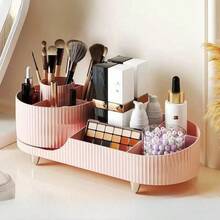360°旋转化妆台收纳架，带刷架，大容量旋转化妆品收纳空间，可存放护肤品、香水和乳液，亦可作房间装饰或化妆包使用。 - 彩色 - 查看 4