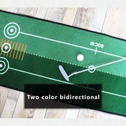 طقم هدايا حصري لحامل الغولف، سجادة تدريب الغولف الداخلية المضادة للانزلاق مع إرشادات مسار واضحة ومنطقة هدف، سجادة ممارسة الغولف المتينة مناسبة للاعبين المبتدئين والمحترفين، مثالية للمنزل والمكتب وممارسة الغولف في الفناء والترفيه، معدات تدريب الغولف الأساسية، هدية عيد ميلاد أو عيد أو عيد الميلاد مثالية للاعبي الغولف