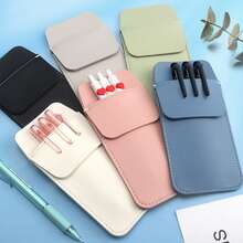 1个仿皮铅笔盒，适合医生和护士使用，带口袋和笔插 - 时尚的文具收纳盒，适用于学校、办公室或实验室，可作文具包使用 - 彩色 - 查看 2