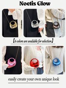 Women's Fashionable Exquisite Mini Handbag, New Multifunctional Acrylic Dining Bag, High-End Crossbody Bag With Shiny Transparent Body, Suitable For Wedding Prom Cocktail Party Date Night, Detachable Chain Strap For Handheld/Shoulder Use, Anti-Scratch Waterproof Durable, Compact Size Fits Essential Items, Enhances Outfit Elegance - 彩色 - 查看 4