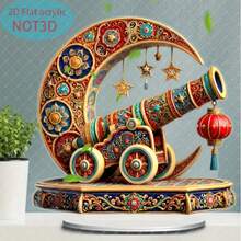 1pc Bohemian Style 2D Acrylic Decorative Sign, Multi-Purpose Desktop Floral Theme Decor, Suitable For Home And Office, Ramadan Creative Gift, Eid Ideal Holiday Gift, English Text, No Battery Or Laser Required - Multicolor - View 6