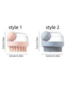 Pet Shampoo Brush With Liquid Shampoo, Scalp Massage Cleansing Tool For Pet Bathing - Multicolor - View 4