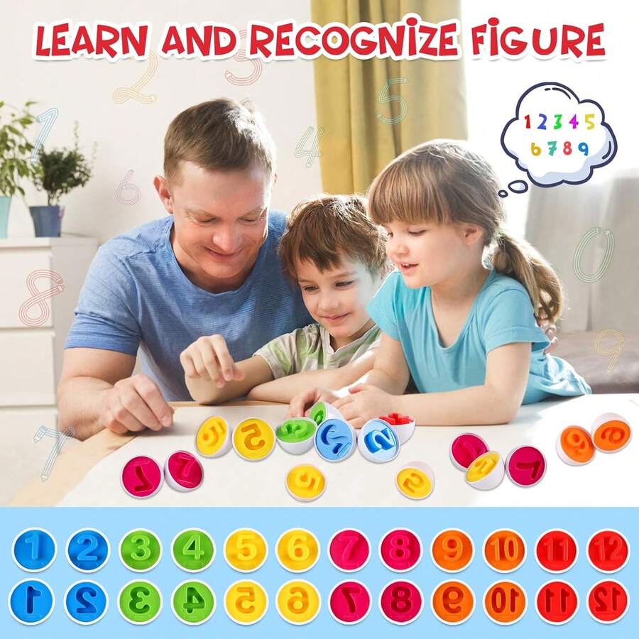 Color Matching Egg Toy, Shape Sorter Puzzle For Early Learning, Fine Motor Skills Exercise, Educational Travel Game, Cute Gift For Kids